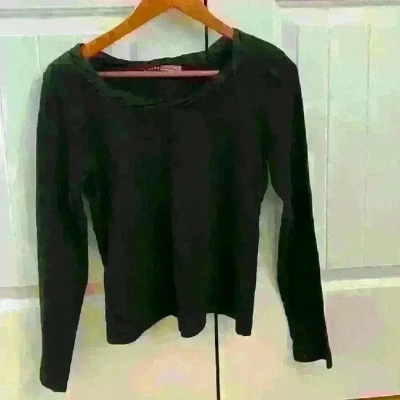 Barbara Lesser Tops - Barbara Lesser Long Sleeve Black Top Shirt Blouse